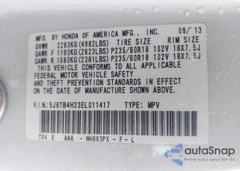 2014 Acura Rdx from USA, damaged, VIN 5J8TB4H33EL011417